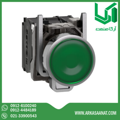 پوش باتن فلزی سبز 24 ولت اشنایدر XB4BW33B5