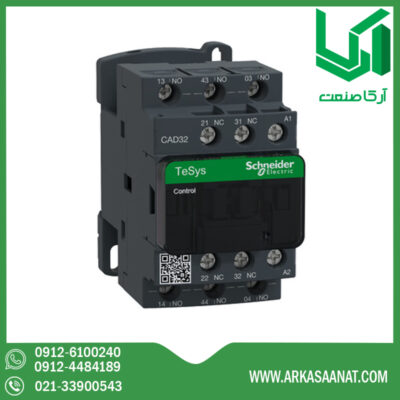 خرید کنتاکتور مدار فرمان 110VAC با 3NO+2NC اشنایدر CAD32F7